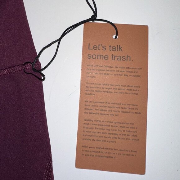 Girlfriend Collective Compressive High-Rise Capri Leggings Wine Red – Size Large - Picture 4 of 7